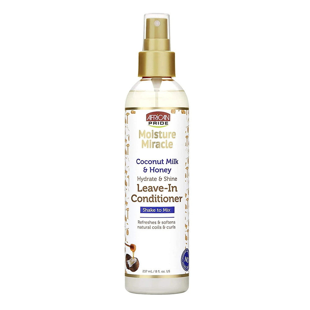 African Pride Moisture Miracle Coconut Milk And Honey Leave In Conditioner, 8 Oz